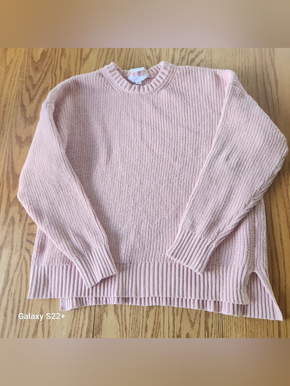 S61 Time & Tru Women’s Soft Crewneck Sweater in Light Pink